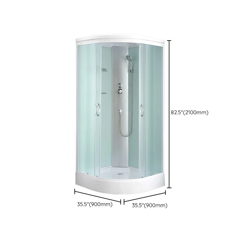 Cabina de ducha redondeada con base de ducha Cabina de ducha de vidrio templado Clearhalo