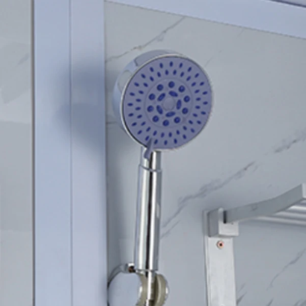 Cabina de ducha Semi-Frameless Rectángulo deslizante simple Cabina de ducha esmerilada blanca Clearhalo