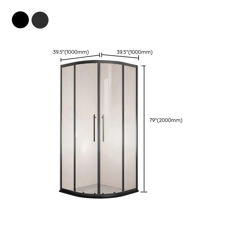 Cabina de ducha de vidrio de fácil limpieza con doble desplazamiento, cabina de ducha con marco transparente Clearhalo