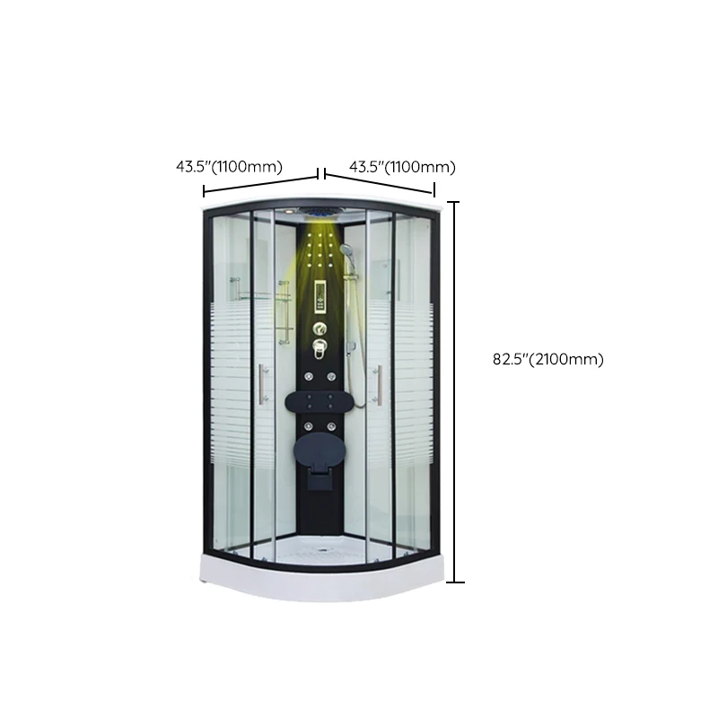 Cabina de ducha de vidrio templado Cabina de ducha deslizante doble con cabecera Clearhalo