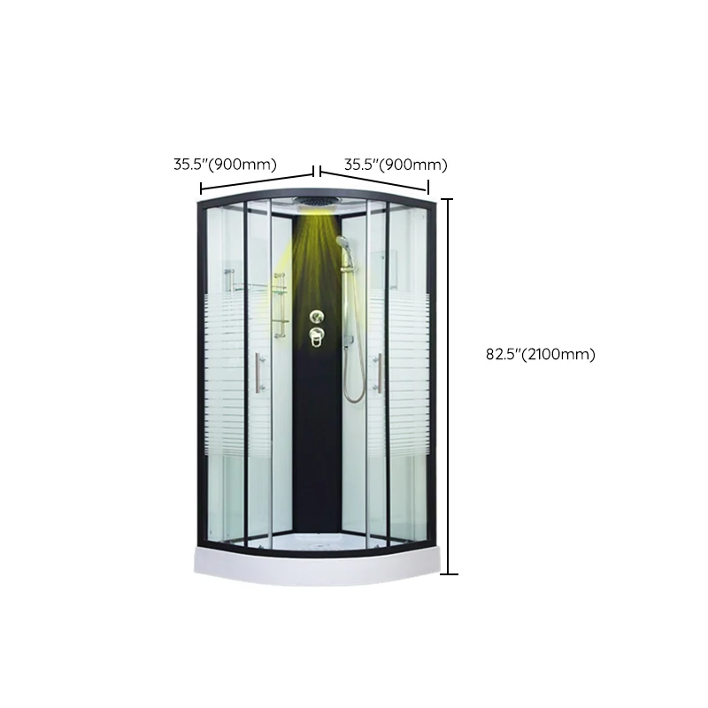 Cabina de ducha de vidrio templado Cabina de ducha deslizante doble con cabecera Clearhalo