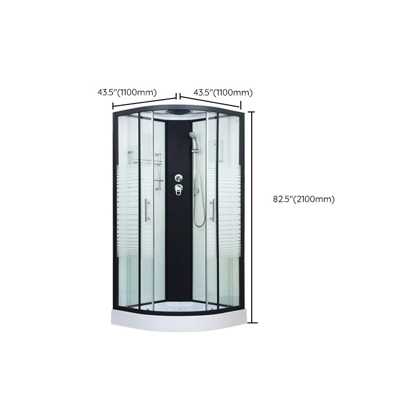 Cabina de ducha de vidrio templado Cabina de ducha deslizante doble con cabecera Clearhalo
