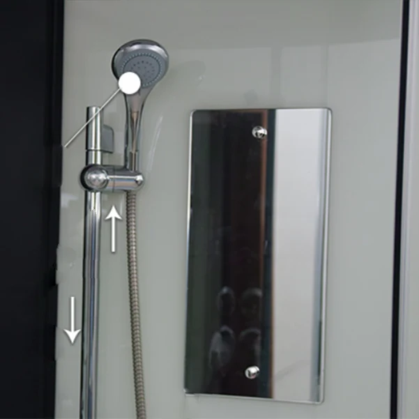 Cabina de ducha de vidrio templado Cabina de ducha deslizante doble con cabecera Clearhalo