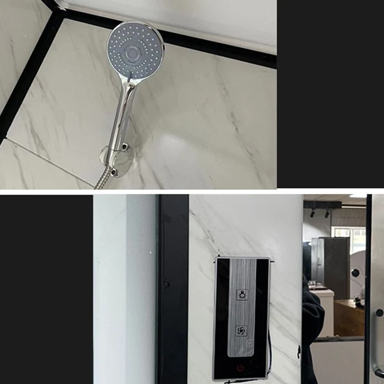 Cabina de ducha de vidrio templado con base de ducha Cabina de ducha rectangular Clearhalo