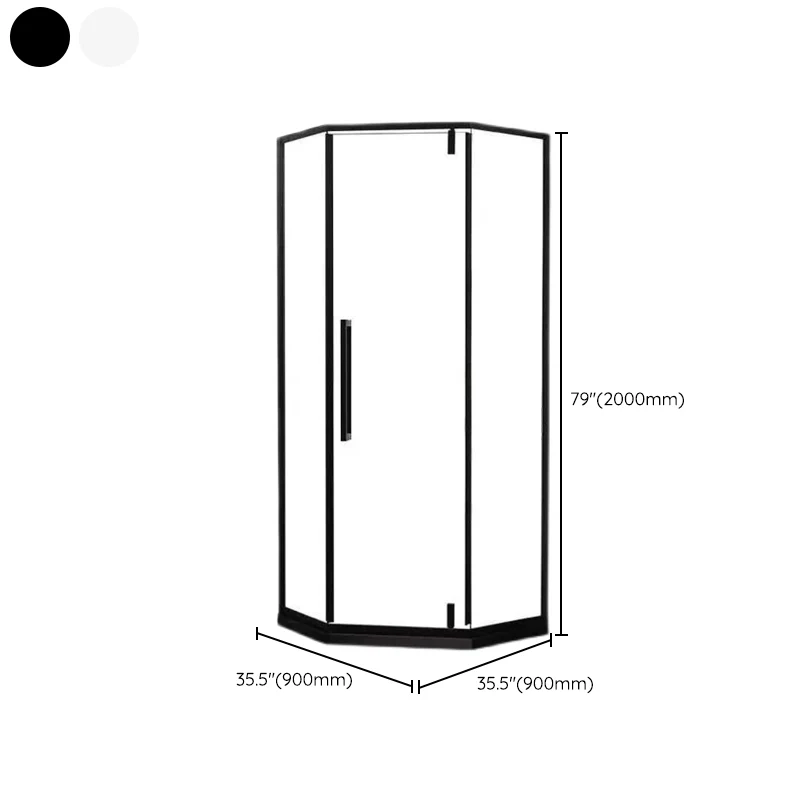 Cabina de ducha de vidrio templado con cabina de ducha de esquina de neoángulo con panel fijo Clearhalo