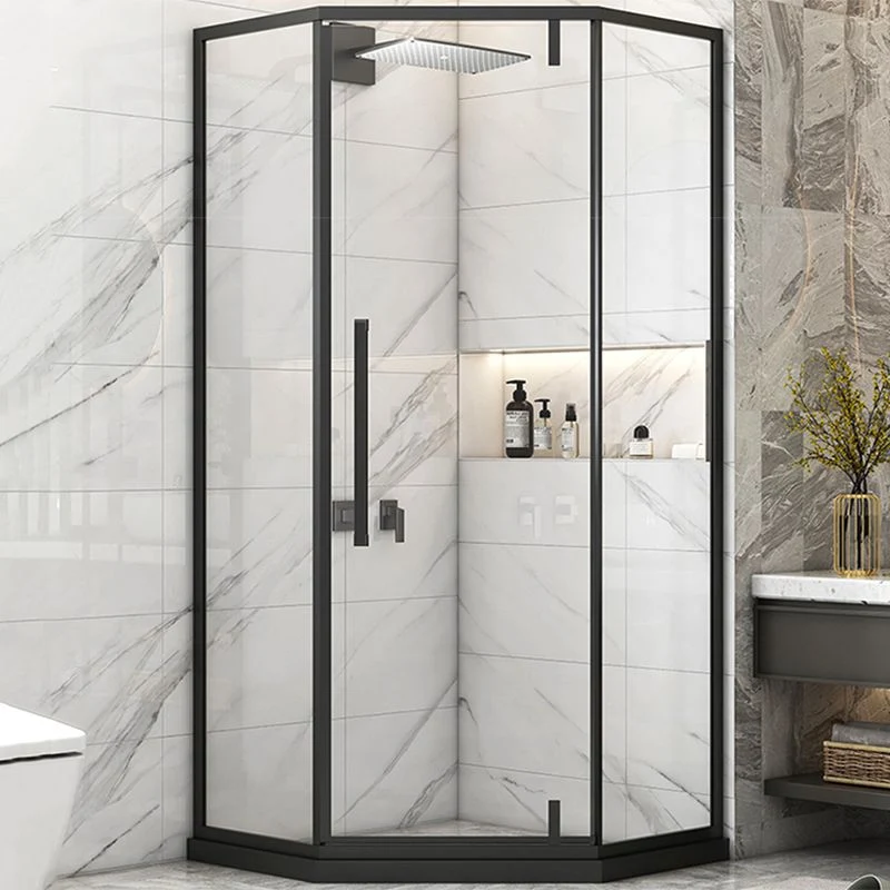 Cabina de ducha de vidrio templado con cabina de ducha de esquina de neoángulo con panel fijo Clearhalo