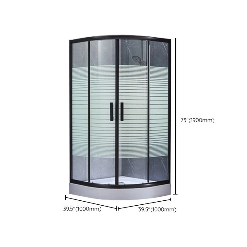 Cabina de ducha de vidrio templado con cabina de ducha redondeada de panel fijo Clearhalo