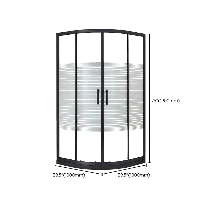 Cabina de ducha de vidrio templado con cabina de ducha redondeada de panel fijo Clearhalo