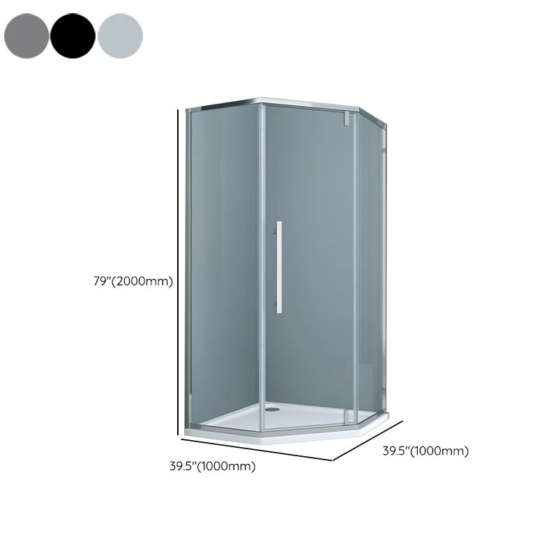 Cabina de ducha de vidrio templado de neoángulo con mampara de ducha con marco de acero inoxidable 304 Clearhalo