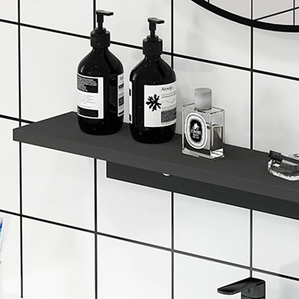Cajones de tocador independientes, lavabo individual, marco de madera rectangular, tocador de baño con espejo Clearhalo