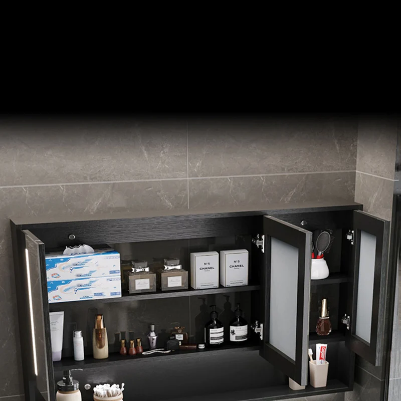 Consola abierta moderna de madera maciza negra con lavabo individual y juego de lavabo Clearhalo