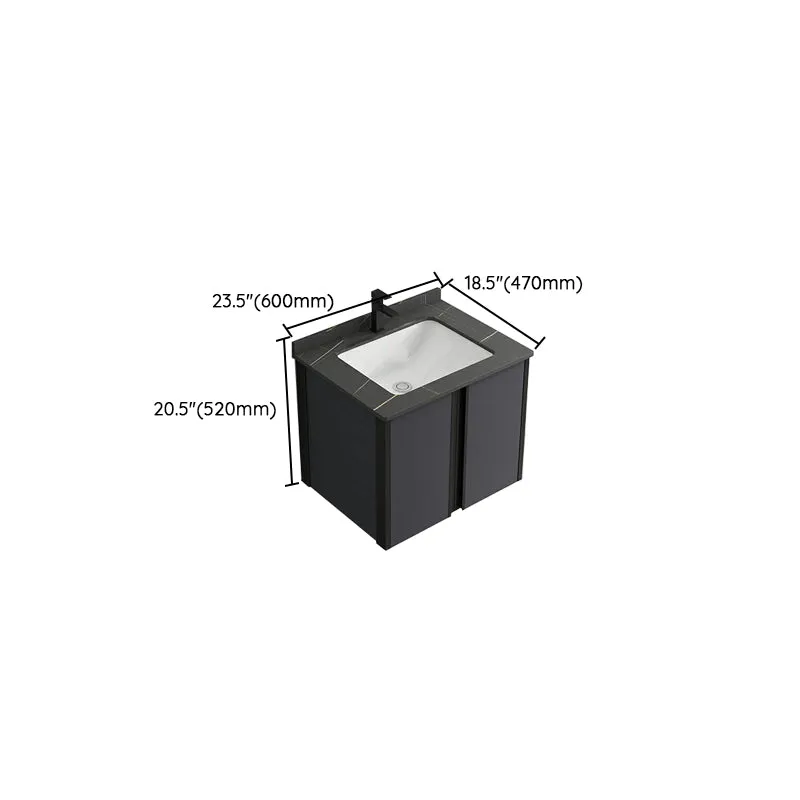 Consola abierta moderna de un solo fregadero para montaje en pared con juego de fregadero con puerta de cierre suave Clear...
