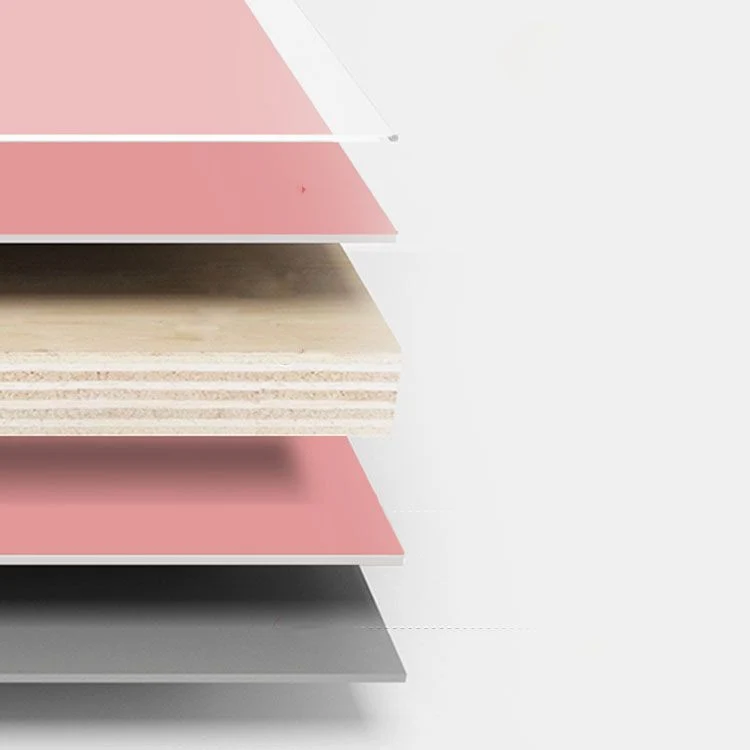Consola abierta rectangular de madera estándar montada en la pared rosa con juego de fregadero Clearhalo