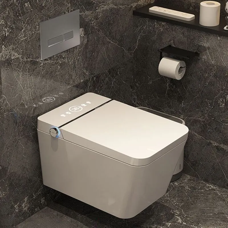 Control de temperatura blanco del sensor de pie del bidé montado en la pared minimalista Clearhalo