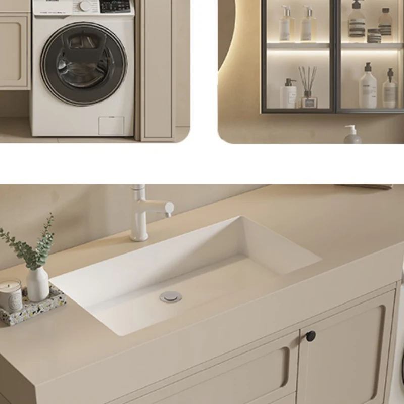 Espejo incluido, lavabo de baño moderno e independiente, tocador con lavabo Clearhalo