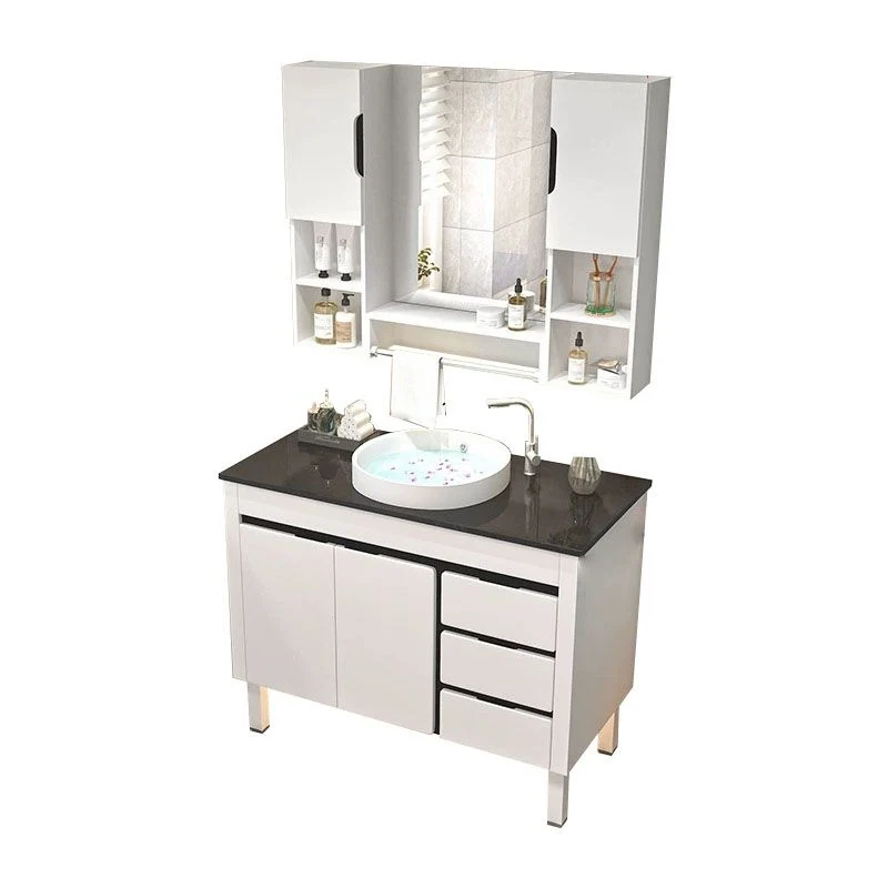 Espejo incluido, lavabo de montaje en pared, tocador con grifo para baño Clearhalo