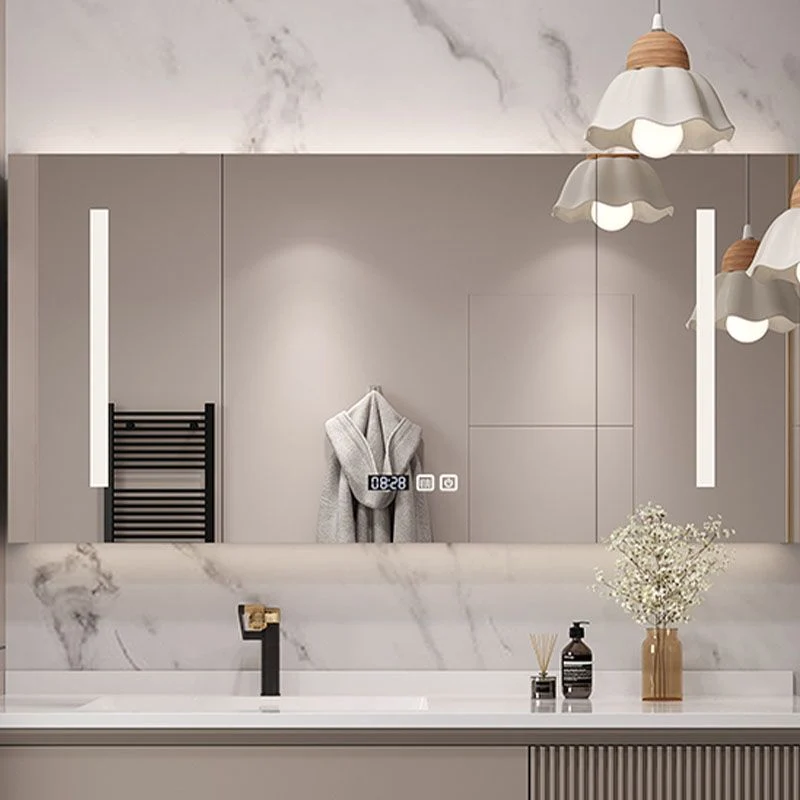 Espejo incluido, tocador para lavabo de baño de montaje en pared con grifo para lavabo Clearhalo