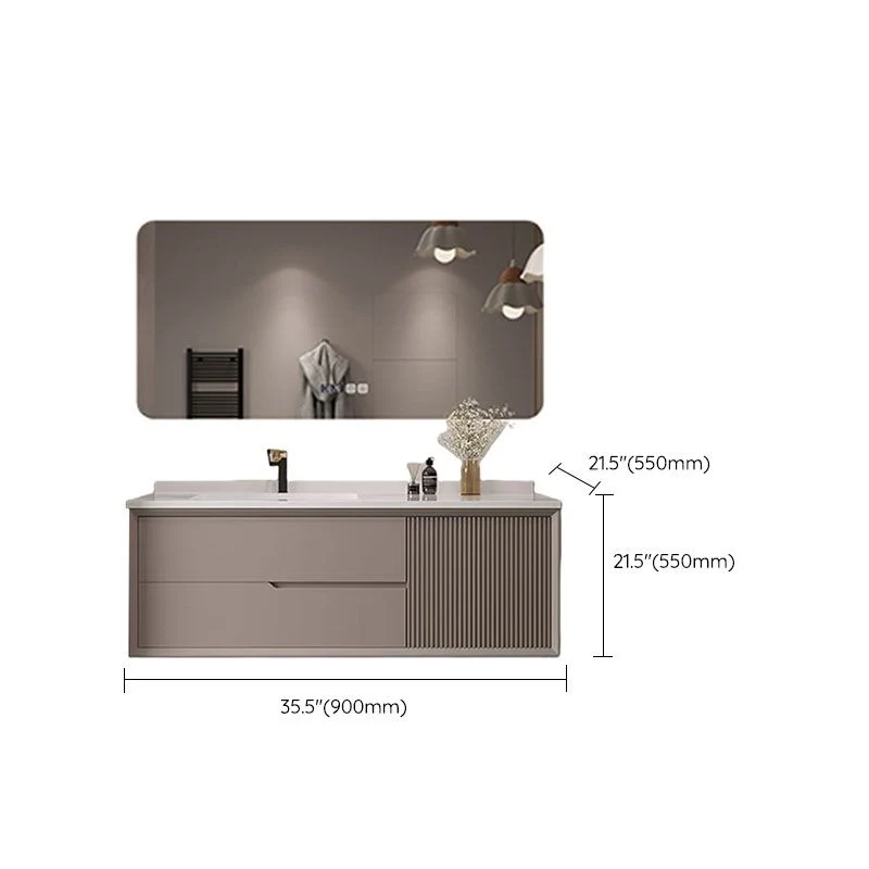 Espejo incluido, tocador para lavabo de baño de montaje en pared con grifo para lavabo Clearhalo
