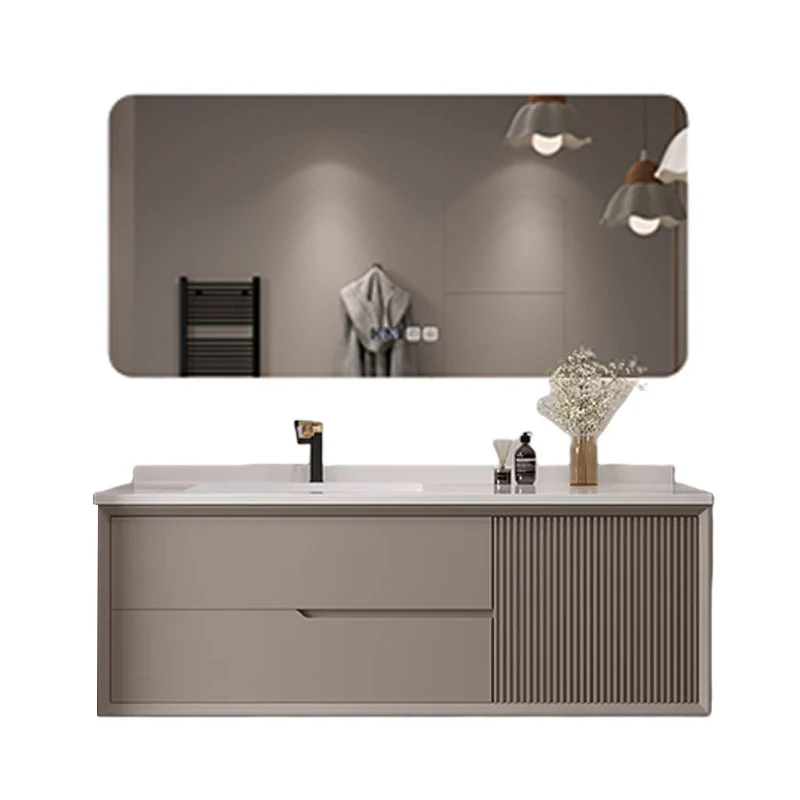 Espejo incluido, tocador para lavabo de baño de montaje en pared con grifo para lavabo Clearhalo