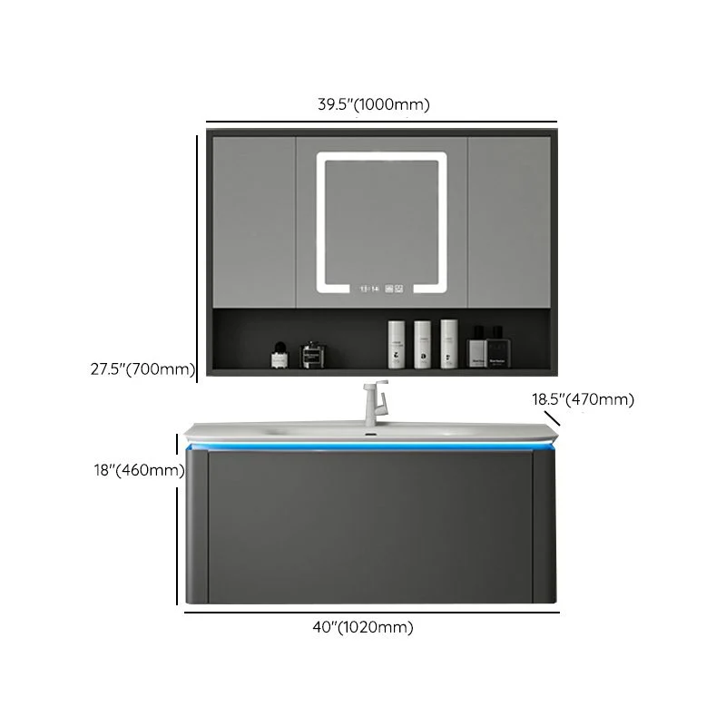 Espejo de montaje en pared incluido juego de tocador de baño con grifo para lavabo Clearhalo