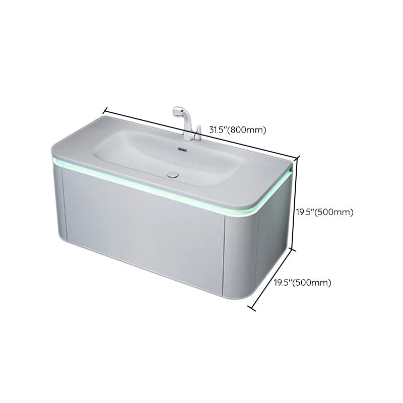Espejo de montaje en pared incluido, lavabo de baño, tocador con grifo Clearhalo