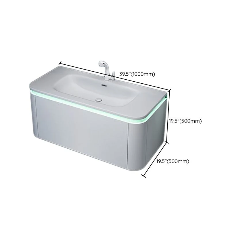 Espejo de montaje en pared incluido, lavabo de baño, tocador con grifo Clearhalo