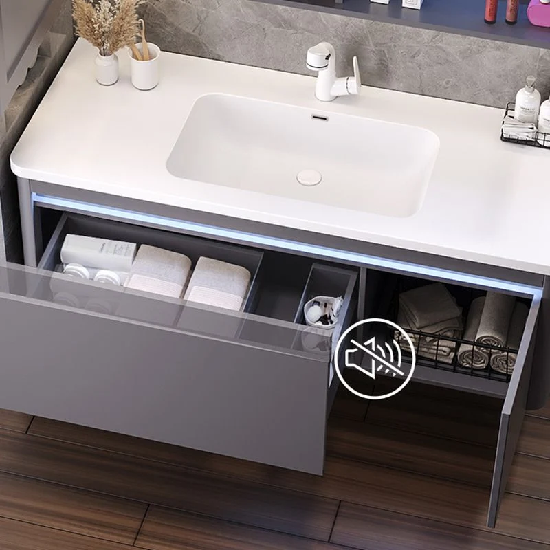 Espejo de montaje en pared incluido lavabo tocador con grifo lavabo para baño Clearhalo
