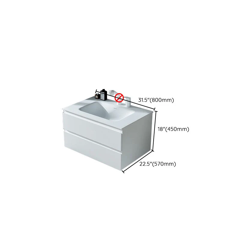 Espejo de montaje en pared incluido lavabo tocador para baño con grifo Clearhalo