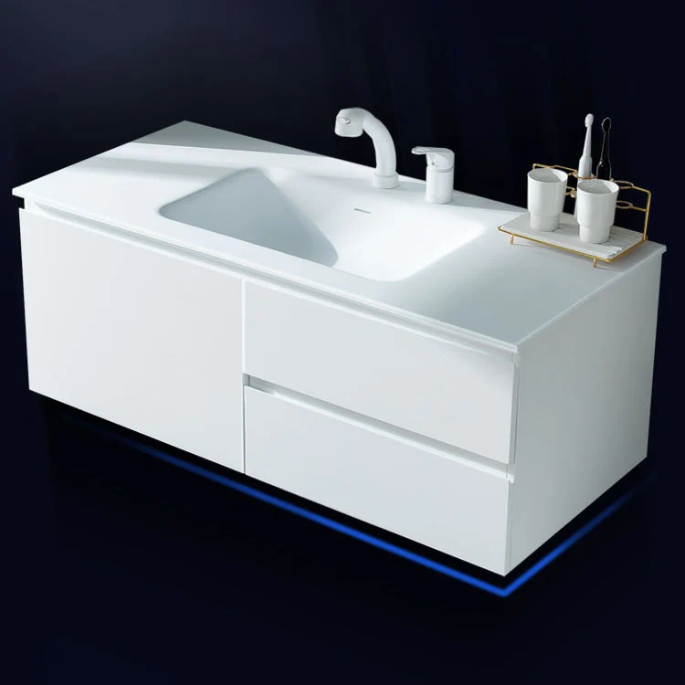 Espejo de montaje en pared incluido lavabo tocador para baño con grifo Clearhalo