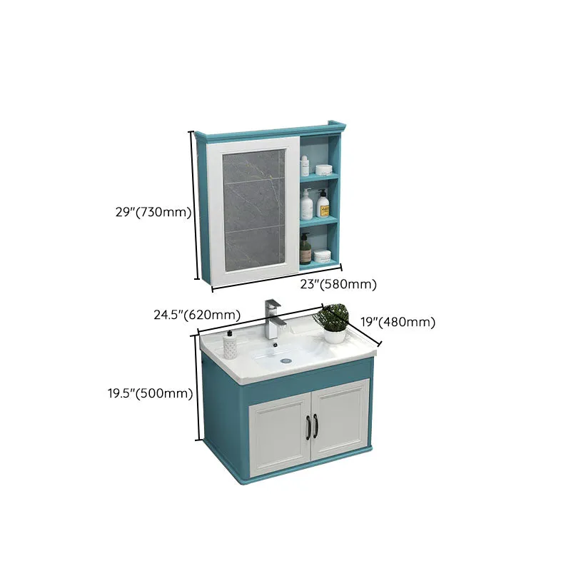 Espejo de montaje en pared incluido lavabo tocador con grifo para baño Clearhalo