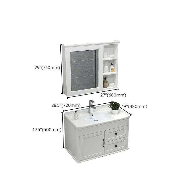 Espejo de montaje en pared incluido lavabo tocador con grifo para baño Clearhalo