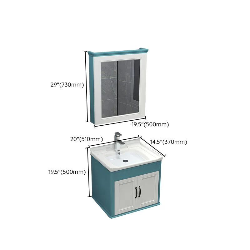 Espejo de montaje en pared incluido lavabo tocador con grifo para baño Clearhalo