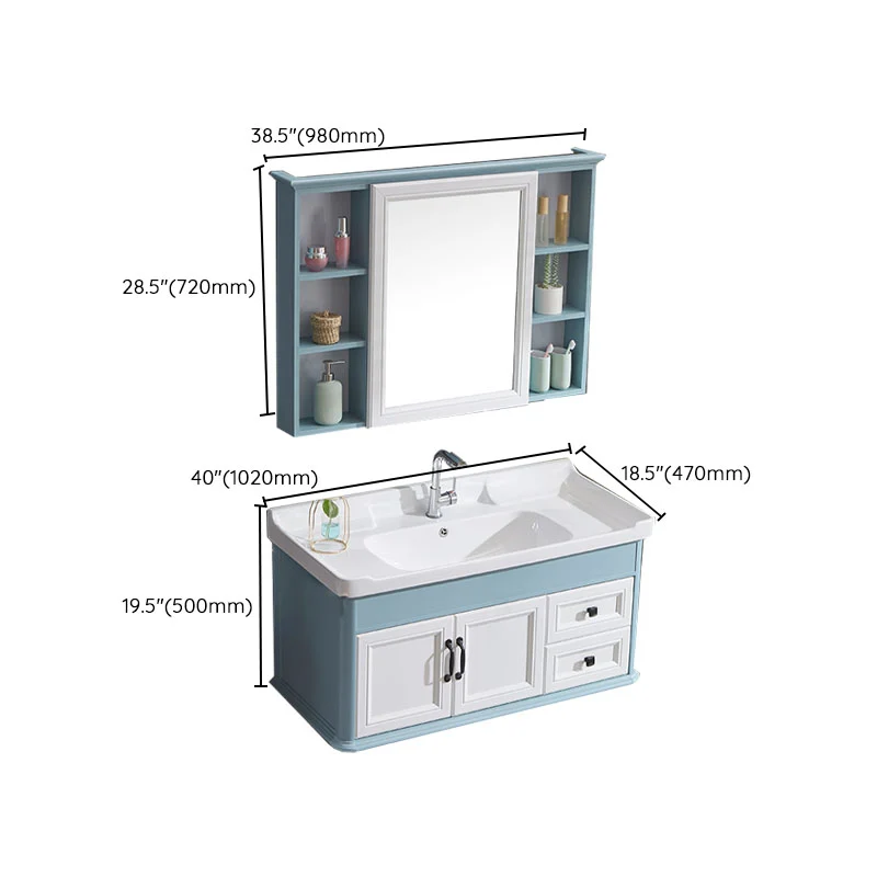 Espejo de montaje en pared incluido tocador con lavabo para baño Clearhalo