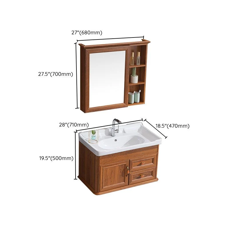 Espejo de montaje en pared incluido tocador con lavabo para baño Clearhalo
