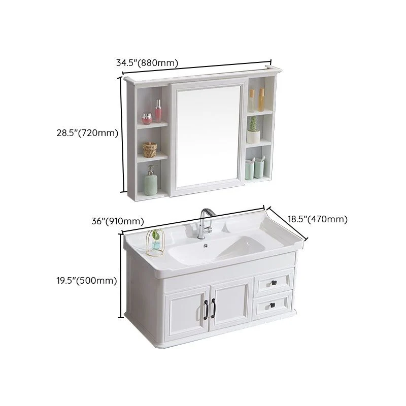 Espejo de montaje en pared incluido tocador con lavabo para baño Clearhalo