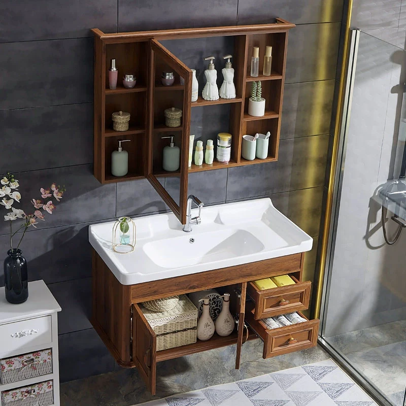 Espejo de montaje en pared incluido tocador con lavabo para baño Clearhalo