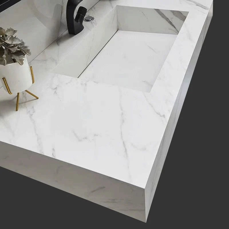 Espejo de montaje en pared incluido tocador de lavabo para baño con grifo de lavabo Clearhalo