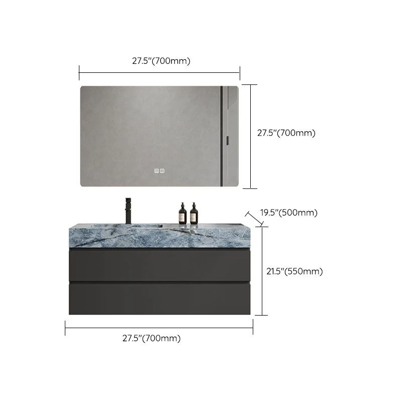 Espejo de montaje en pared incluido tocador de lavabo con grifo de lavabo para baño Clearhalo