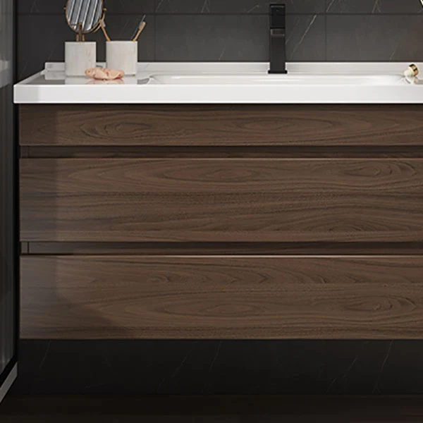 Espejo de montaje en pared incluido tocador para lavabo con cajones para grifo para baño Clearhalo