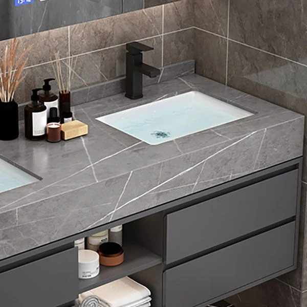 Espejo de montaje en pared incluido tocador para lavabo para baño con cajones para grifo Clearhalo