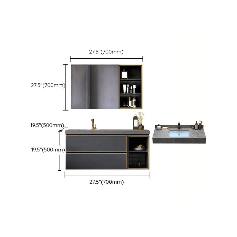 Espejo de montaje en pared incluido, tocador para lavabo de baño con grifo para lavabo Clearhalo