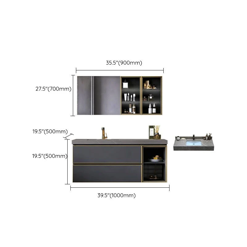 Espejo de montaje en pared incluido, tocador para lavabo de baño con grifo para lavabo Clearhalo