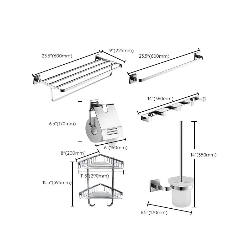 Estante de baño Kit de accesorios de baño Juego de accesorios de baño con montaje de tornillo y taladro de metal Clearhalo