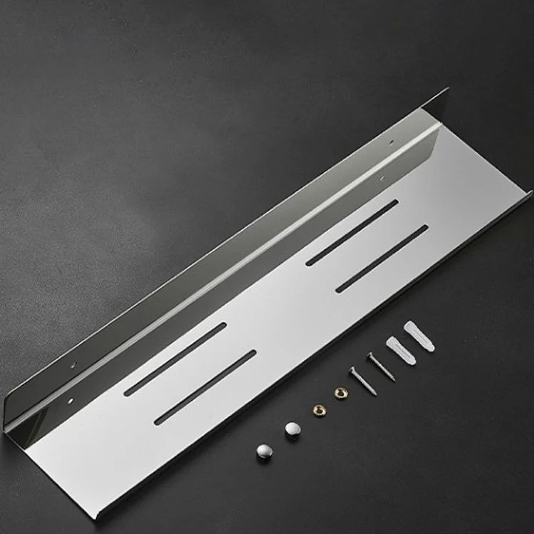 Estante de baño rectangular modernismo en acero inoxidable cromado pulido juego de accesorios de baño Clearhalo