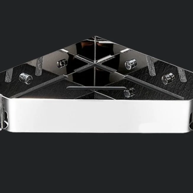 Estante de baño triangular contemporáneo, juego de baño de acero inoxidable con ganchos para batas Clearhalo