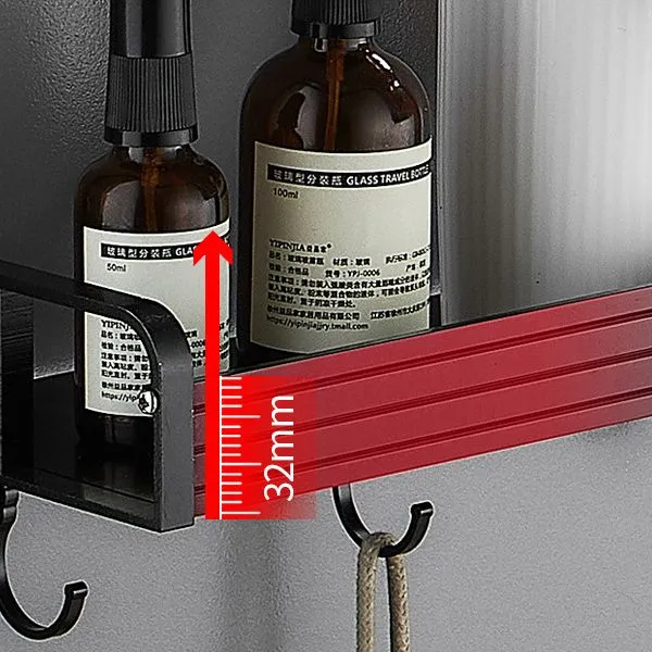 Estante determinado del baño del hardware de aluminio accesorio negro/de la astilla del cuarto de baño Clearhalo