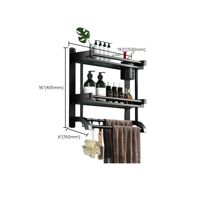 Estante determinado del baño del hardware del acero inoxidable del accesorio negro moderno del cuarto de baño Clearhalo