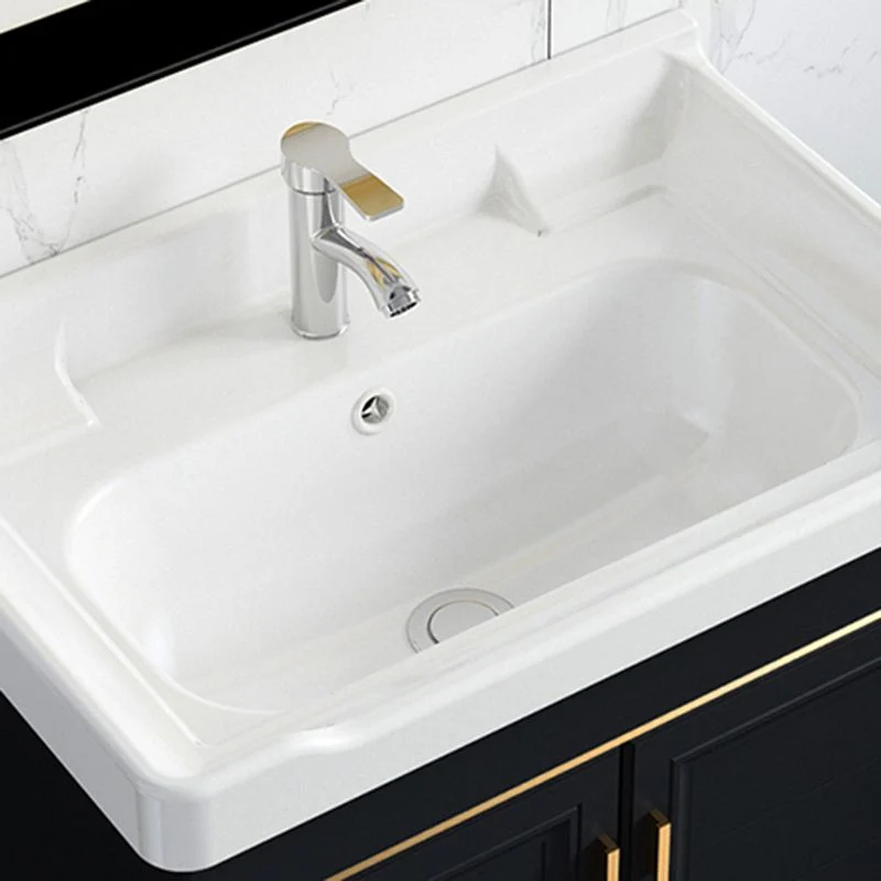 Estantes incluidos Juego de tocador de baño Espejo Juego de tocador independiente con lavabo individual Clearhalo