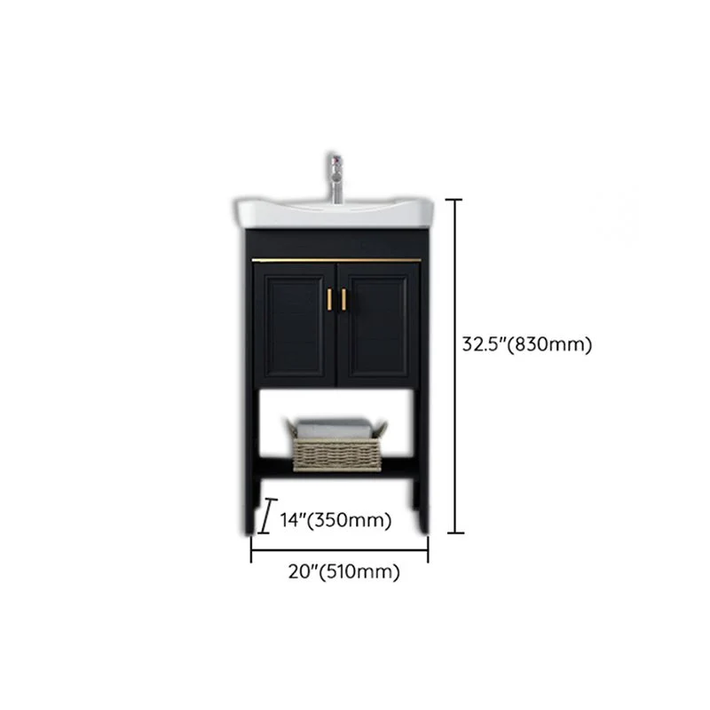 Estantes incluidos Juego de tocador de baño Espejo Juego de tocador independiente con lavabo individual Clearhalo