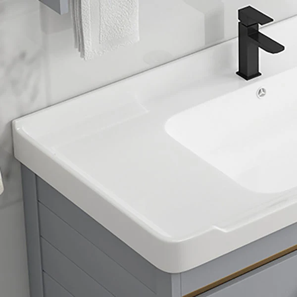Fregadero de montaje en pared incluido, lavabo de baño, tocador con fregadero de puertas Clearhalo